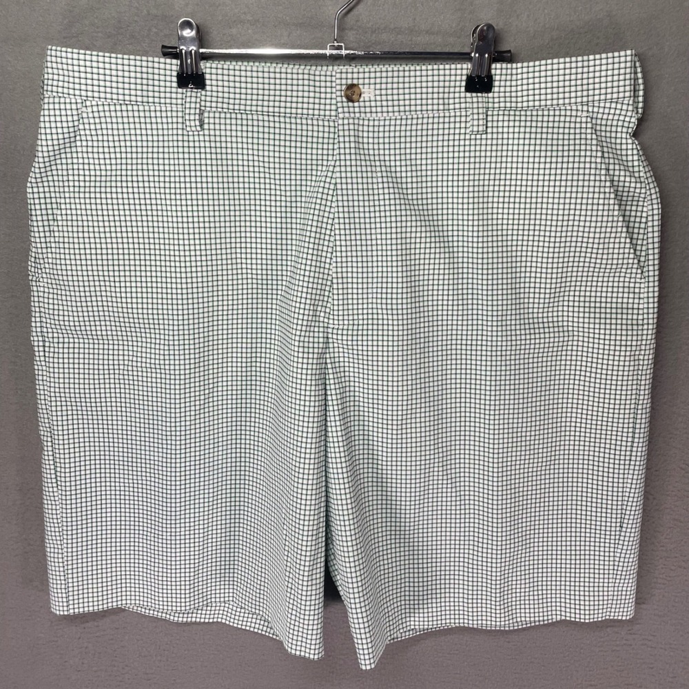 IZOD Golf Xtreme Function‎ Shorts Mens 38 Green Check Stretch Flat Front